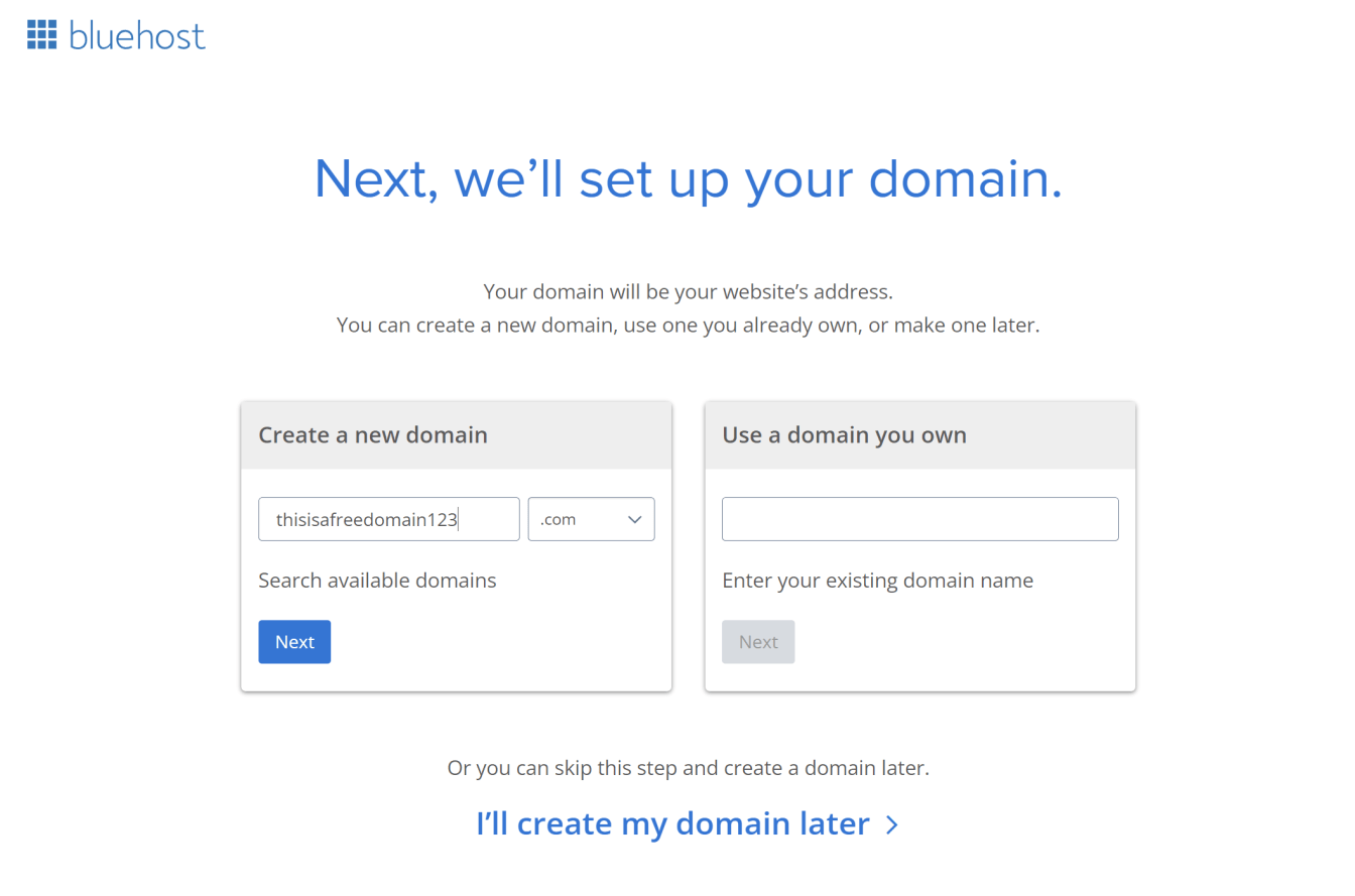 Choose your domain.